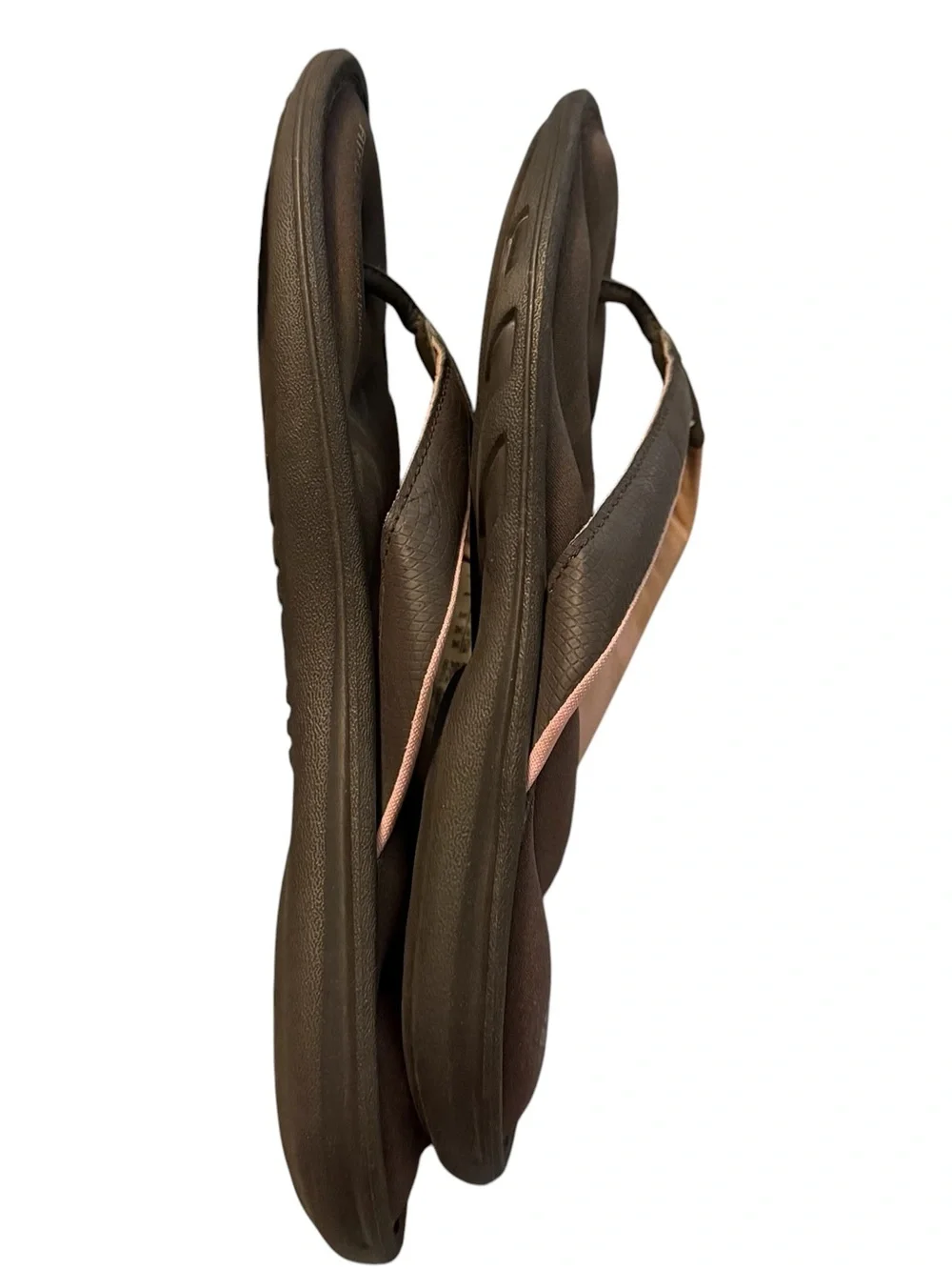 adidas ~ Women’s Brown & Pink Cushioned Flip Flops ~ Gently Worn